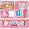 Costway Kid's Pretend Play Kitchen Toddler Kitchen Playset with Blackboard Pink/White/Light Pink/Beige